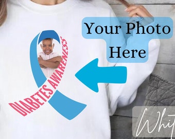 Personalized Diabetes Awareness Tee, Honor Your Warrior Unique Photo Shirt for Awareness & Support, Custom Diabetes Awareness Shirt