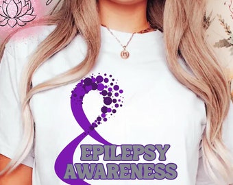 Epilepsy Awareness Shirt – Support Epilepsy Warriors | Purple Ribbon Awareness Tee | Epilepsy Support Gift