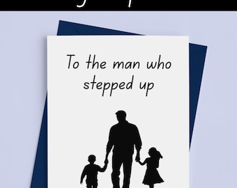 Personalized Stepdad Father's Day Card: Silhouette Bonus Dad Gift