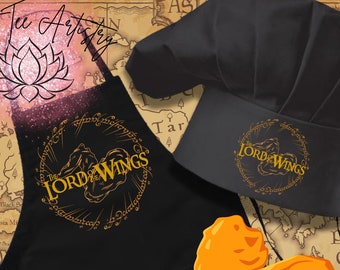 Lord of the Wings Apron & Chef's Hat Set - Epic Kitchen Wear for the Culinary Adventurer!