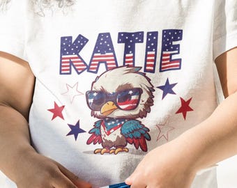 Personalized Kids Patriotic Eagle T-Shirt: 4th of July Outfit