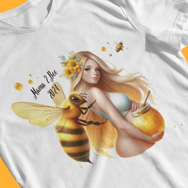 Mama 2 Bee PNG file, Expectant Mom, Mother's Day Gift, Honey Bee, Sunflowers, Young Woman, Honey Jar, sublimation design for tumblers, tees