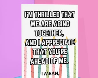 Funny Aging Birthday Card: Pastel Stripe Design for Older Friend