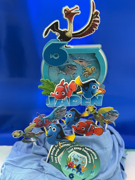 Personalized Kids Birthday Party Decoration Bundle: Custom Cake Topper, Stickers