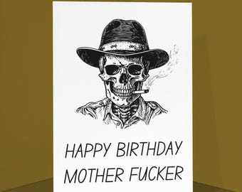 Funny AF Skull Birthday Card: Adult Humor Greeting