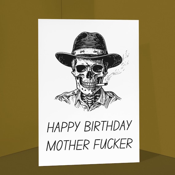 Adult Humor Birthday Card for Him, Funny AF Skull Design, Offensive Greeting Card, Sarcastic Card for Dad, Uncle, Brother