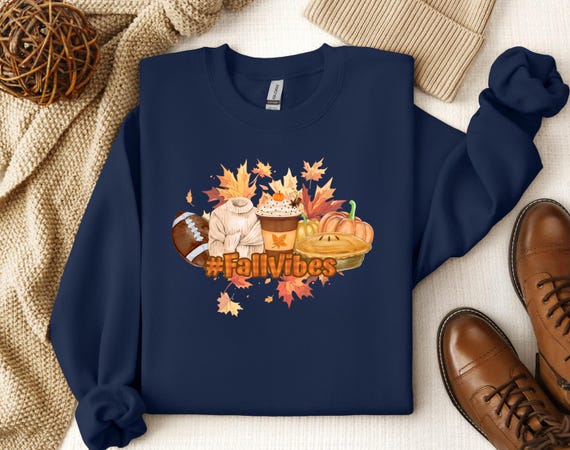 Fall Vibes Cozy Pumpkin Season Shirt - Autumn, Football, Pumpkin Spice Latte, Pumpkin Design - Thanksgiving T-Shirt