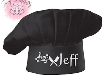 Customized Chef's Hat and Apron Set - Mens Apron Set- Apron and Cap - Personalized Cooking Attire - Perfect Gift Idea