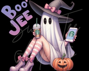 Boo-Jee Ghost PNG: Sassy Halloween Pumpkin (Digital Download)