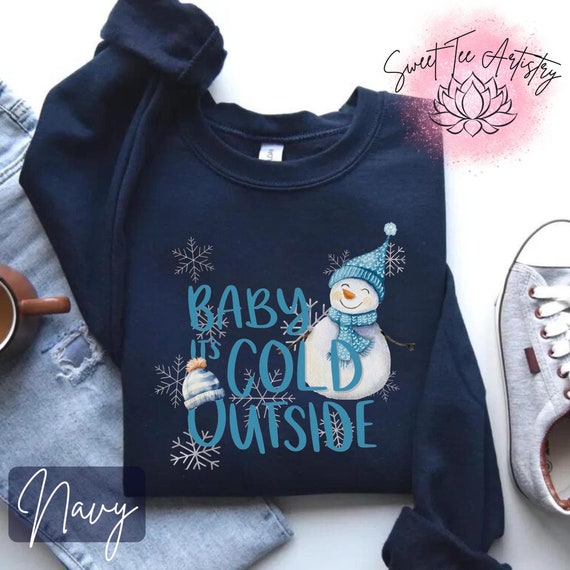 Baby, It's Cold Outside Snowman Christmas Shirt - Cute Winter Design - Adorable Snowman Winter Tee - Perfect for Christmas Cheer!