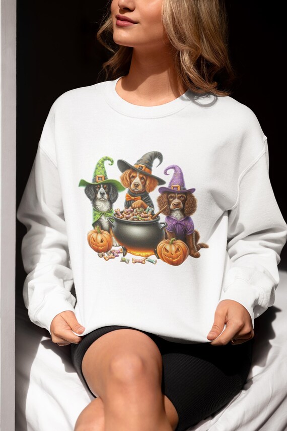 Halloween Dog PNG - Spaniel Happy Howl-O-Ween Digital Download - Witch Dog Png - Spooky Season Shirt Design -
