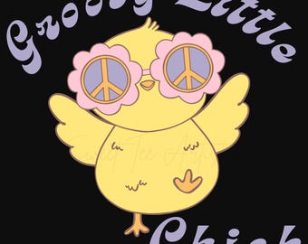 Retro Easter Chick PNG: Groovy Spring Sublimation Design (Digital Download)