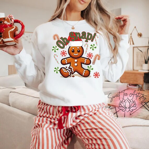 Funny Christmas Shirt - "Oh Snap!" Gingerbread Man Design - Perfect Holiday Tee - Christmas Clothing