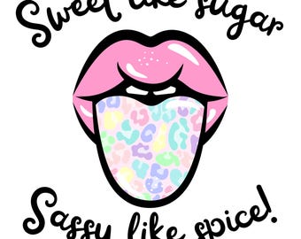 Y2K Leopard Tongue PNG: Sassy Pink Lips Print (Digital Download)