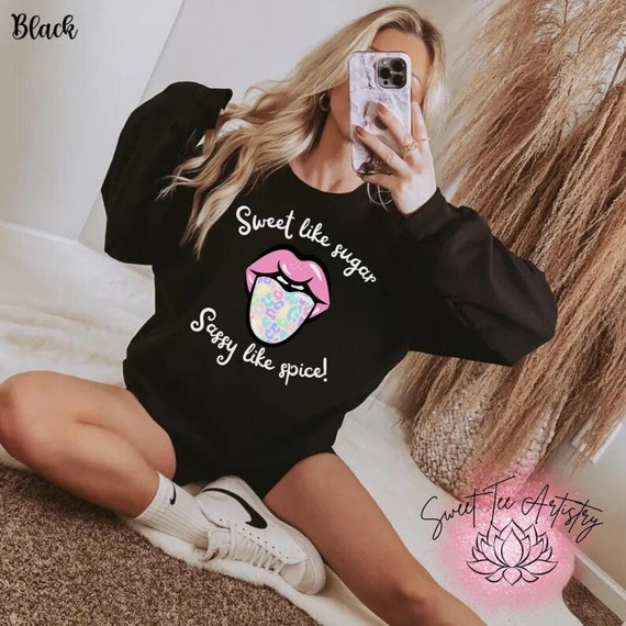 Sweet Like Sugar Sassy Like Spice | Leopard Tongue Lips Shirt | Rainbow Sass Tee | Statement Shirt | Gift for Her