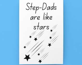 Custom Father's Day Card - Dads Are Like Stars - Personalized Card - Custom Name & Message - Dad, Step Dad, Bonus Dad, Grandpa, Pop, Uncle
