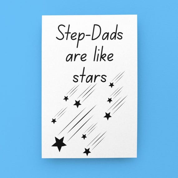 Custom Father's Day Card - Dads Are Like Stars - Personalized Card - Custom Name & Message - Dad, Step Dad, Bonus Dad, Grandpa, Pop, Uncle