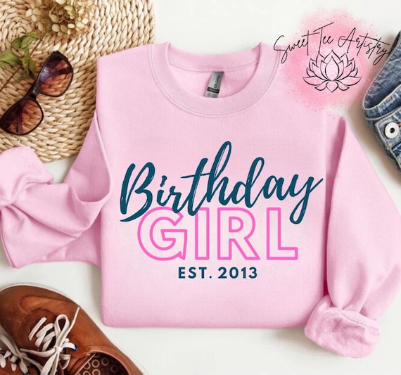 Birthday Girl Custom Year Tee | Personalized Birthday Shirt For Her | Established Year Celebration | Custom Year Celebration Tee
