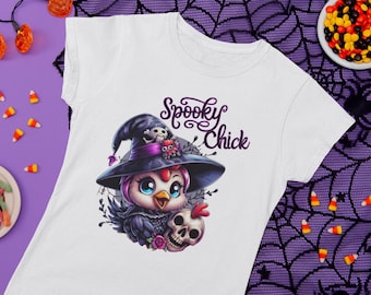 Spooky Chick Halloween Witch Chicken PNG for Sublimation and DTF, Chick Or Treat, Halloween Shirt, Spooky Season, Witchy, Feathered Friends