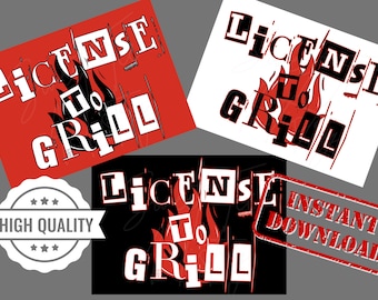 License to Grill PNG Bundle: BBQ Flame Design (Digital Download)
