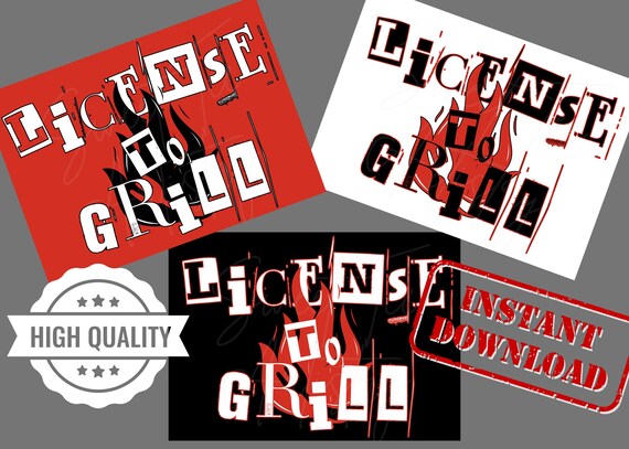 License to Grill PNG Bundle - BBQ Digital Download - Grill Flame Design - Personal & Small Business Use - Grill Master - BBQ King