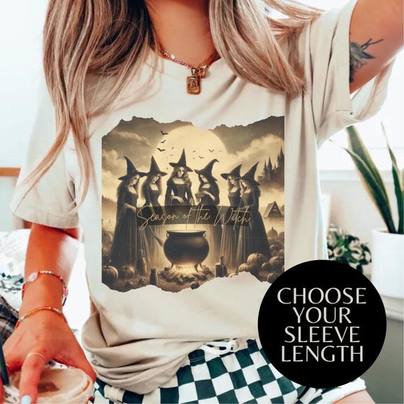 Vintage Season of the Witch Shirt - Retro Witchy Vibes Shirt - Vintage Spooky Season Cozy Sweatshirt - Women's Halloween T-Shirt