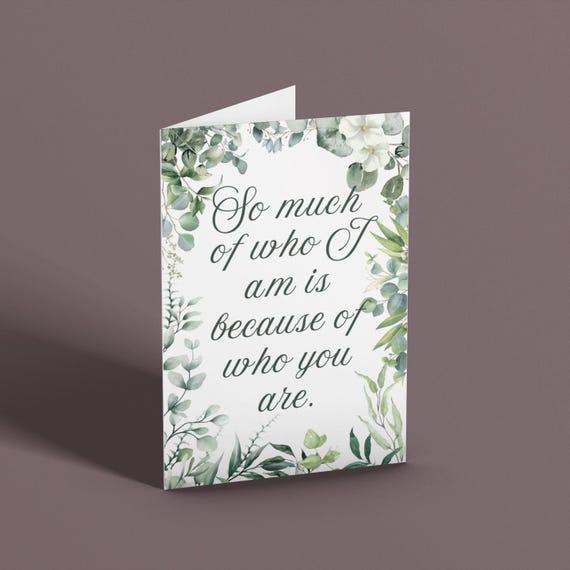 Heartfelt Mother's Day Card - Botanical Watercolor Keepsake - Cherish Her Love - Sentimental Mother's Day Gift - Gift For Mom - Daughter Son