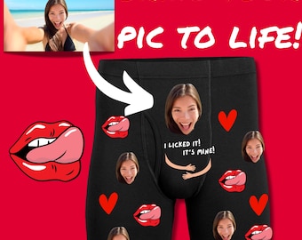Custom Face Boxers: &quot;I Licked It!&quot; Funny Photo Gift