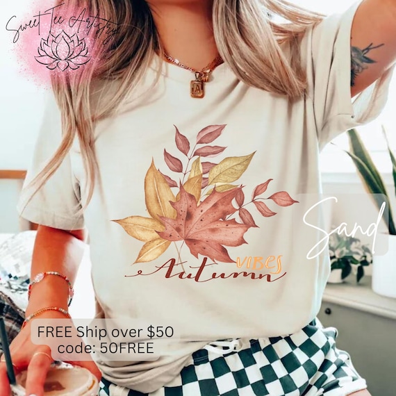 Boho Autumn Vibes Shirt - Cozy Fall Fashion - Fall Aesthetic T-Shirt - Seasonal Long Sleeve Tee - Trendy Cozy Sweatshirt