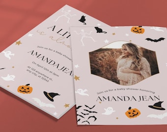 Fall Baby Shower Invitation Template: Photo, Gender Neutral (Digital Download)