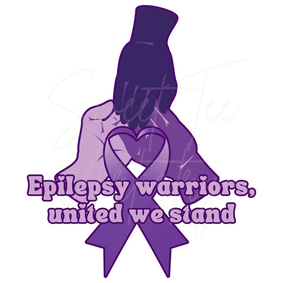 Epilepsy Awareness PNG Digital Download – “Epilepsy Warriors, United We Stand” | Purple Ribbon Embrace
