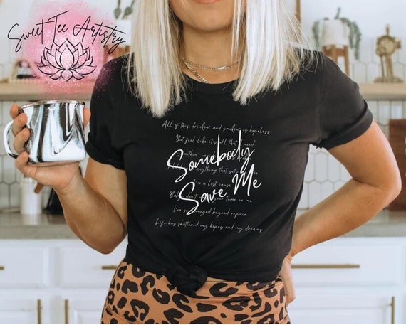 Somebody Save Me From Myself Jelly Roll Tee - Jelly Roll "Save Me" Lyrics Shirt – Inspirational Music Tee