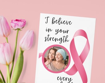Personalized Breast Cancer Awareness Card: Pink Ribbon Support, Photo Keepsake