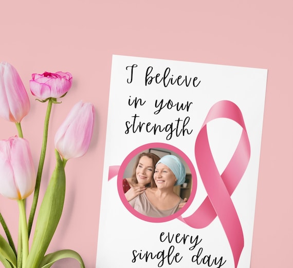 Personalized Breast Cancer Awareness Card: Pink Ribbon Support, Photo Keepsake