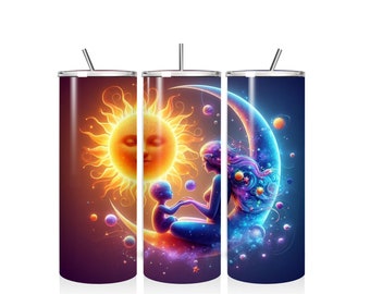 Mother's Day Tumbler PNG: Moon & Back Design (Digital Download)