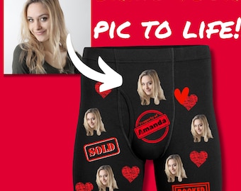 Property Of Boxers | Custom Photo Men’s Underwear | Personalized Funny Romantic Gift for Him – Valentine’s, Anniversary, Birthday