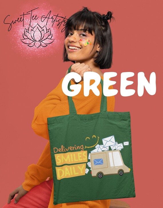 Postal Worker Gift: Cotton Tote Bag "Delivering Smiles Daily" Cotton Tote Bags - Perfect Gift for Your Favorite Mail Carrier