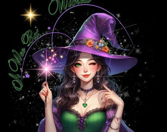 Wicked Witch PNG: Celestial Halloween Clipart (Digital Download)