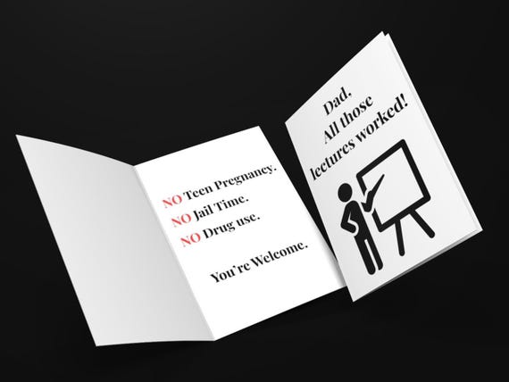 Funny Father's Day Card From Daughter- Best Dad Ever - No Teen Pregnancy, Jail Time, Drug Use - Humorous Card for Dad - Funny Stepdad Card