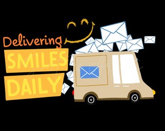 Postal Worker Appreciation PNG: Delivering Smiles Truck (Digital Download)