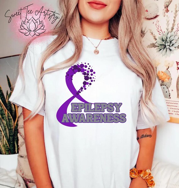 Epilepsy Awareness Shirt – Support Epilepsy Warriors | Purple Ribbon Awareness Tee | Epilepsy Support Gift