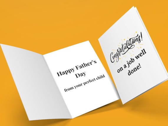 Custom From The Perfect Child Father's Day Card - Funny Father's Day Card - Humorous Greeting Card - Snarky Gift For Dad - Congratulations