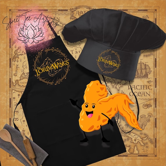 Lord of the Wings Apron & Chef's Hat Set - Epic Kitchen Wear for the Culinary Adventurer!
