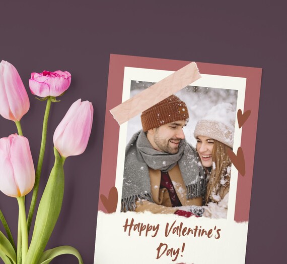 Personalized Photo Valentine's Day Card - Custom Design with Your Photo - Photo Valentine's Day Card - Unique Valentine's Card