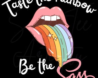 Rainbow Tongue Lips PNG: Pride Y2K Design (Digital Download)