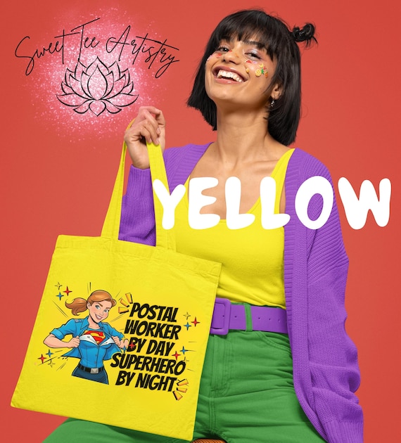 Superhero Postal Worker Tote Bag - "Postal Worker by Day, Superhero by Night" - Perfect Gift for Christmas & Postal Workers Day