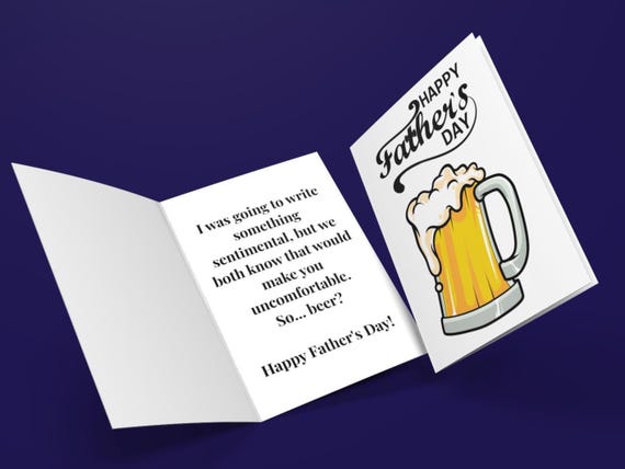 So... Beer? Custom Father's Day Card - Funny Father's Day Card - Anti-Sentimental Dad Card - Beer Lover Gift - Dad Beer Gift - Manly Humor