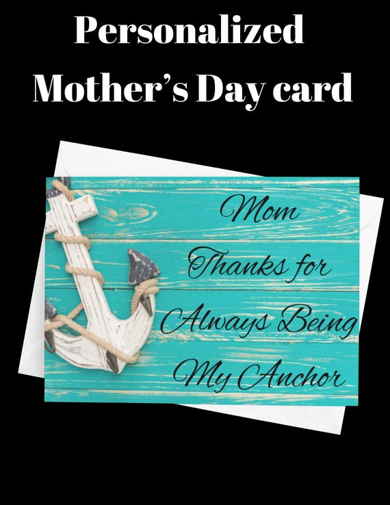 Nautical Mother's Day Card - Mom, My Anchor of Love - Thanks For Always Being My Anchor - Sea-themed Mother's Day Card