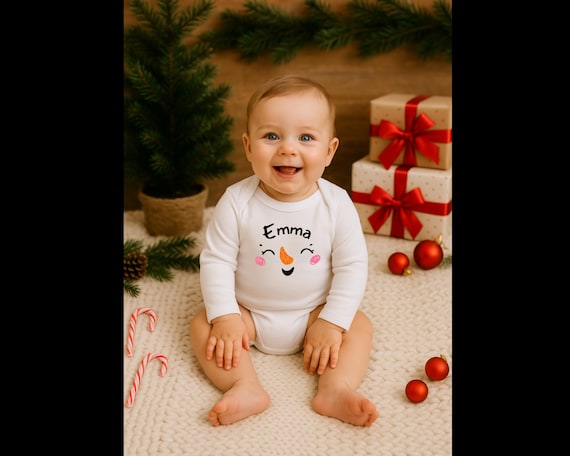 Personalized Snowman Christmas Shirt: Custom Holiday Tee or Bib