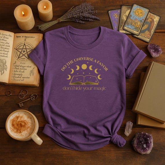 Witchy Graphic T-Shirt, Gothic Halloween Don't Hide Your Magic Tee, Comfort Colors Sweatshirt, Fall Moon Phases Gift, Witchcore